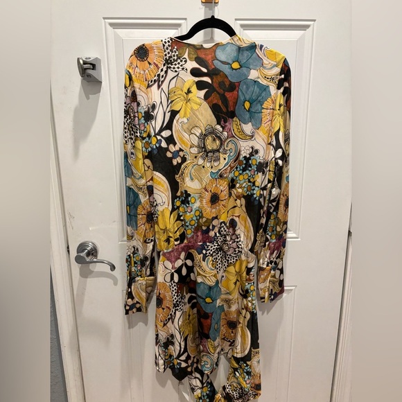 ALEXIS *Monica* 60s 70s style floral grove print mini dress w self sash L - Picture 4 of 7